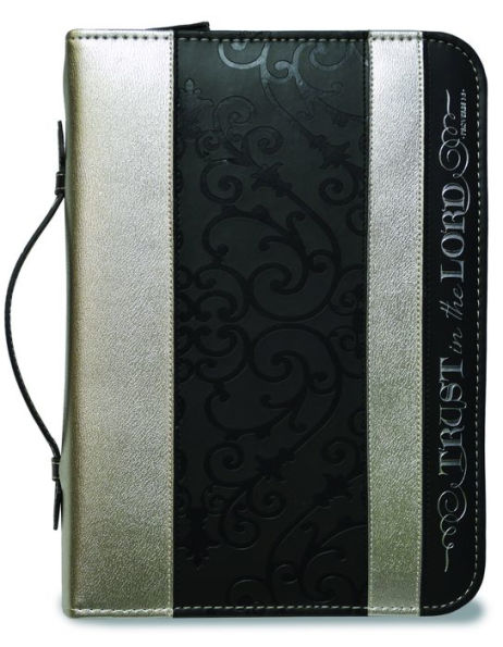 Divine Details: Bible Cover L - Black and Silver Trust in the Lord