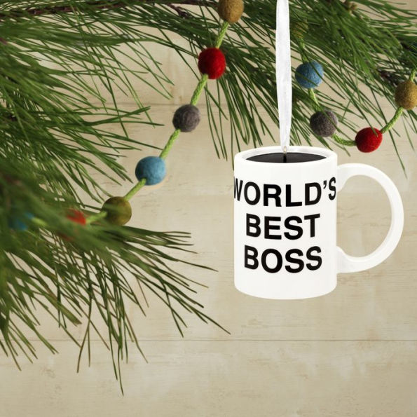 Hallmark The Office World's Best Boss Coffee Mug Christmas Ornament