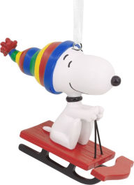 Title: Snoopy Sled Resin Figural Ornament