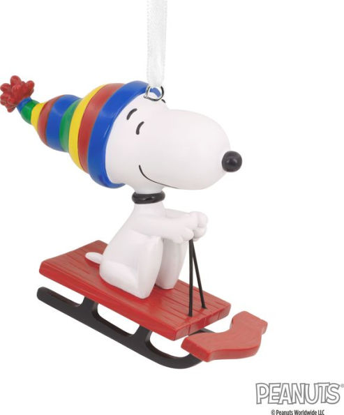 Snoopy Sled Resin Figural Ornament