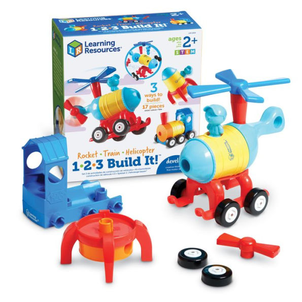 Learning Resources 1-2-3 Build It! Train/Rocket/Helicopter