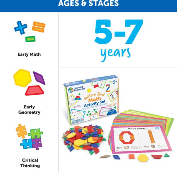 Learning Resources Pattern Block Math Activity Set