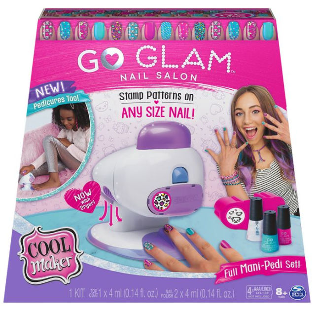 Cool Maker, GO GLAM Nail Stamper Salon for Manicures and Pedicures with 5  Patterns and Nail Dryer by SPIN MASTER