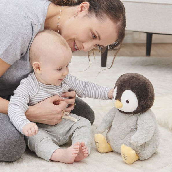 GUND Baby Animated Kissy The Penguin Stuffed Animal Plush for Baby Boys and Girls, Black/White/Grey, 12