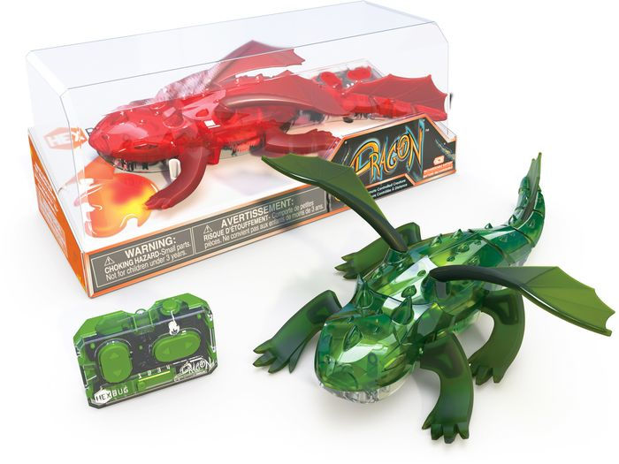 HEXBUG Remote Control Dragon Rechargeable Toy for Kids Adjustable Robotic Dinosaur Figure