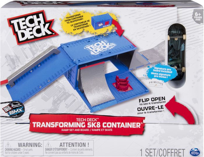 tech deck transforming sk8 container fingerboard set