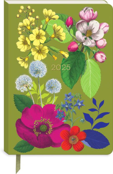 2025 Vintage Floral Softcover 17-Month Monthly Planner