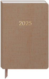 Title: 2024-2025 Oatmeal Bookcloth Monthly Pocket Planner 18 Month