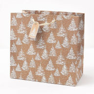 Title: White Glitter Trees Large Gift Bag