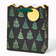 Title: Twinkling Trees Medium Die-Cut Gift Bag