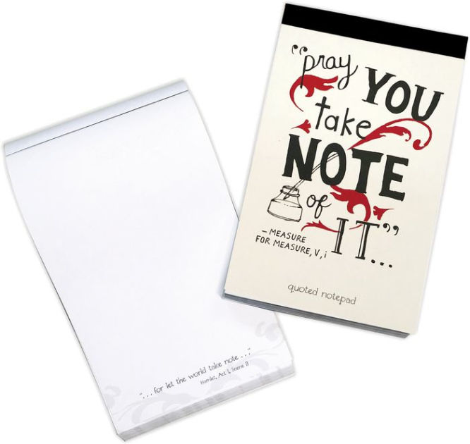 Shakespeare 'Take Note' Notepad by Nelson Line Barnes & Noble®
