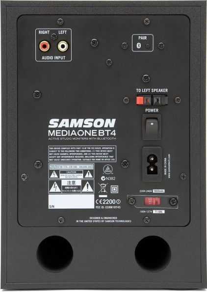 Samson MediaOne BT4 Active Studio Monitors with Bluetooth