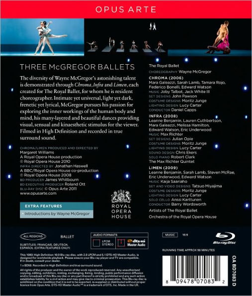 Three Ballets by Wayne McGregor: Chroma/Infra/Limen [Blu-ray]