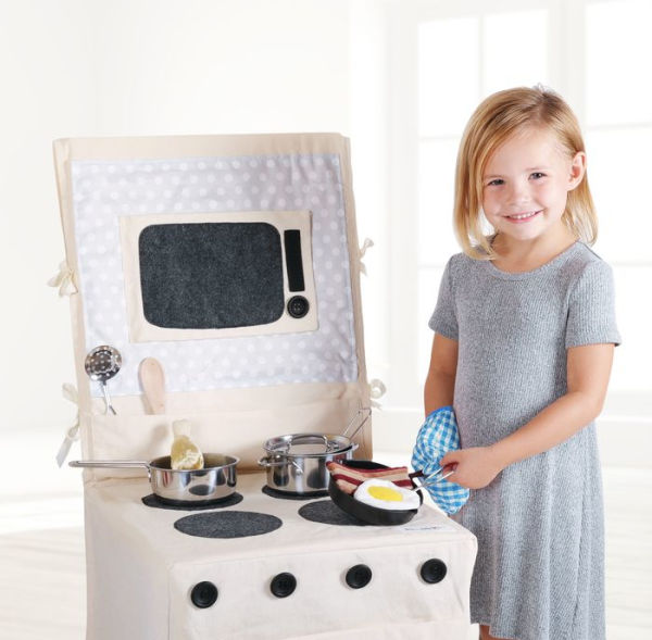 PopOhVer Pretend Play Canvas Kitchen Stove Set