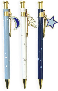 Set of 3 Plastic Ballpoint Pen with Astro Charms