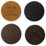 Alternative view 1 of Cocktail Coasters, Set of 4 Leatherette Coasters