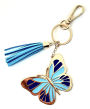 Butterfly Charm Keyring with Blue Tassel
