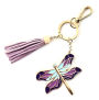 Dragonfly Charm Keyring with Purple Tassel