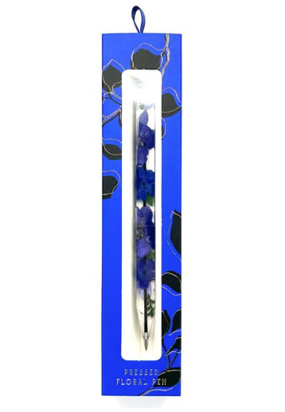 Blue Pressed Flower Resin Pen
