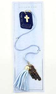Leatherette Bookmark with Bible & Gods Words Give Life Charm and Tassel