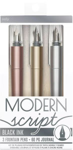 Title: Modern Script Fountain Pens & Journal - 4 PC Set
