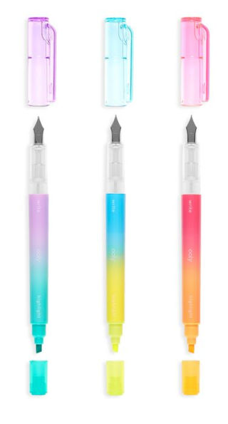 Writer's Duo Double-Ended Fountain Pens + Highlighters (Set of 3)