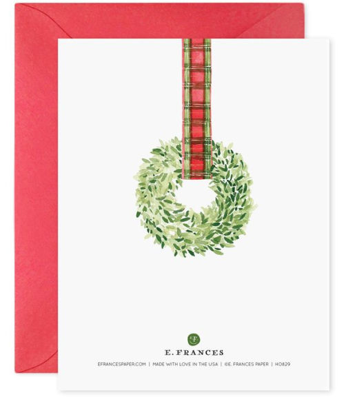 Christmas Plaid Ribbon Wreath S/6