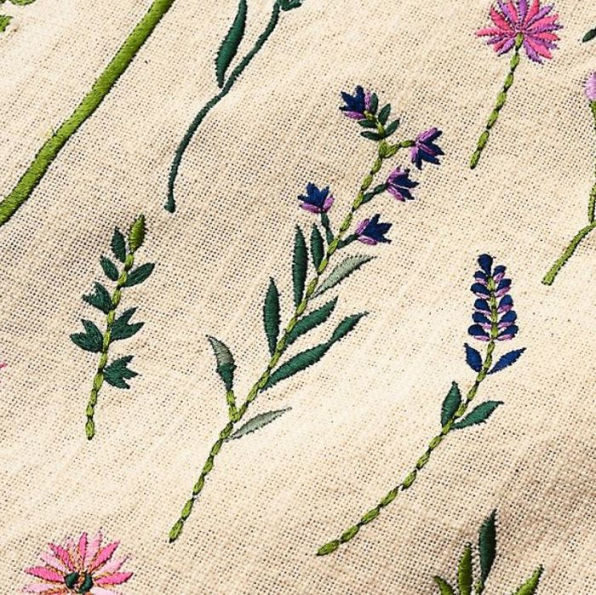 Wildflower Embroidered Tote