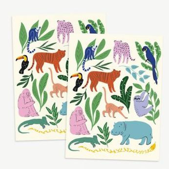 Jungle Animals Set of 2 Pocket Folders