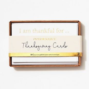 I Am Thankful Cards w/Envelopes Gold Script S/10