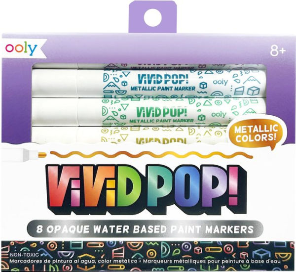 Vivid Pop! Water-Based Paint Markers: Metallic (Set of 8)