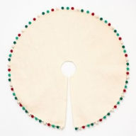 Title: White Felt Pom Tree Skirt