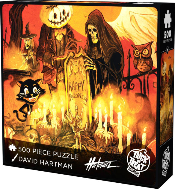 Halloween At The Cemetery 500 Piece Puzzle by Trick Or Treat