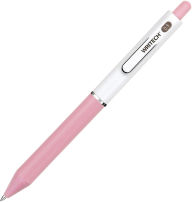 Title: W-Gel Retractable Pen - White Barrel Pink Grip Pink Ink 0.7mm Bullet Tip