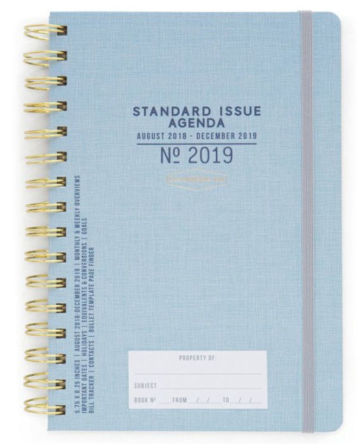 2019 17 Month Standard Issue Um Spiral Planner In Blue 5 75 X 2019 17 Month Standard Issue Um Spiral Planner In Blue 5 75 X 8 25