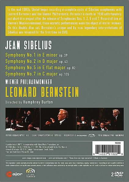 Leonard Bernstein/Wiener Philharmoniker: Sibelius - Symphonies Nos. 1, 2, 5 & 7 [2 Discs]