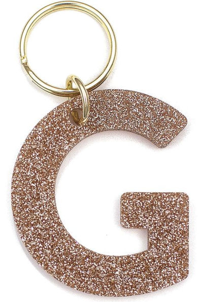 Glitter Keychain Letter G