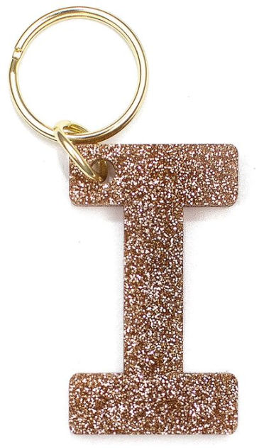 Glitter Initial Keychain Letter Keychain Monogram Personalized