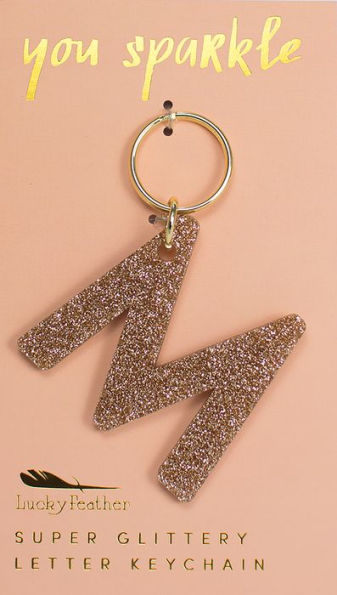 Glitter Keychain Letter M