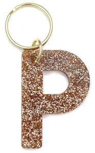 Glitter Keychain Letter P