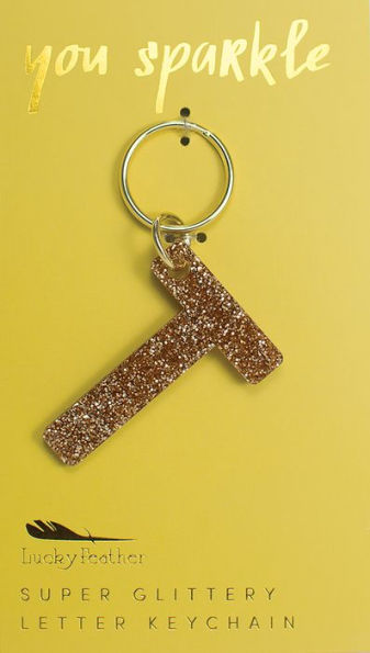 Glitter Keychain Letter T
