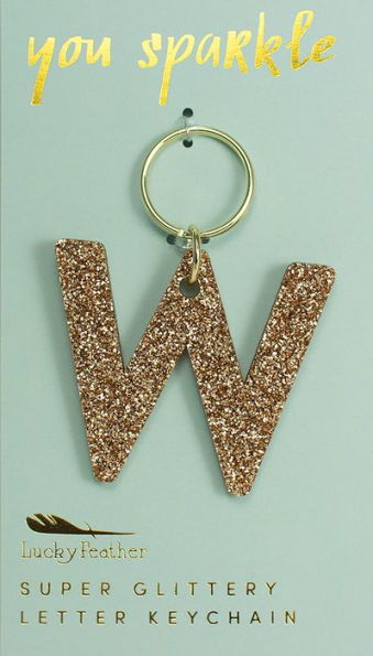 Glitter Keychain Letter W