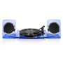 Victrola Acrylic Bluetooth 40 watt Record Player with 2-Speed Turntable and Rechargeable Speakers - Blue