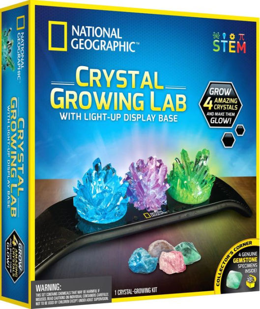 ADVENTURE CLUB Light Up & Glow Crystal GROWING KIT Ages 8 & Up S.T.E.M