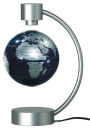 Levitating Silver and Blue Desktop Globe