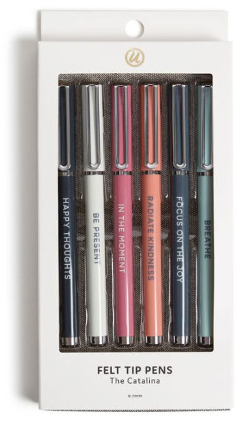 U Brands Catalina Colored Ink Felt Tip Pens, Set of 6