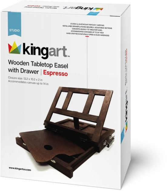Kingart Wooden Art Box Tabletop Easel - Espresso