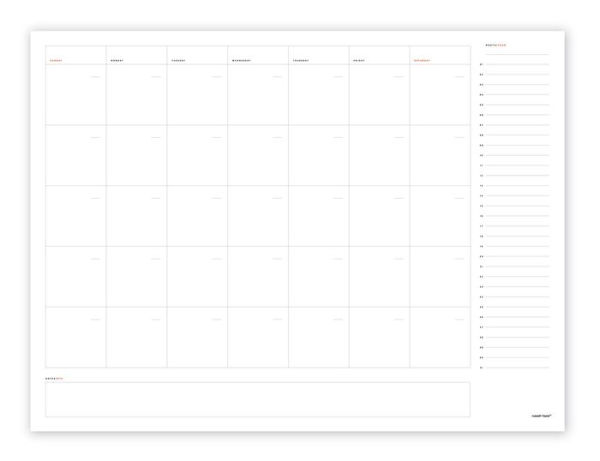 Russell + Hazel Calendar Desktop Monthly Pad 36 sheets