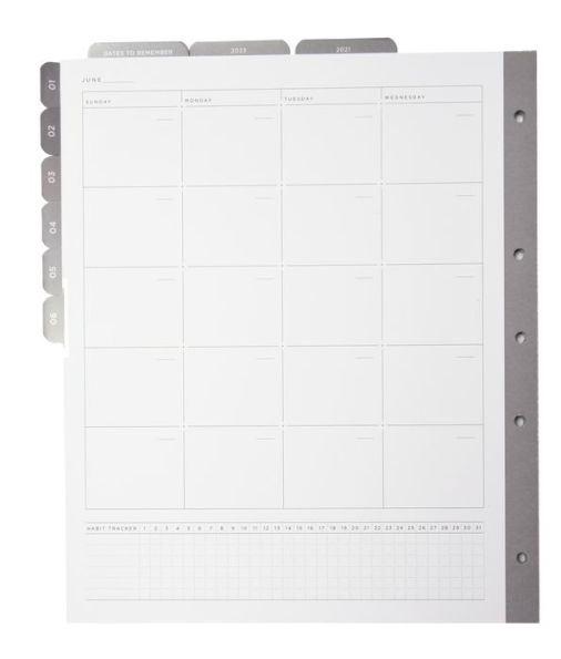 Russell + Hazel Signature Perpetual Monthly Tab 12mos Binder Insert