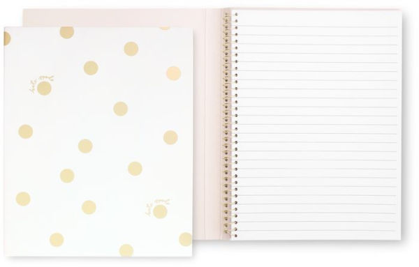 kate spade new york Concealed Spiral Notebook, Gold Dot with Script